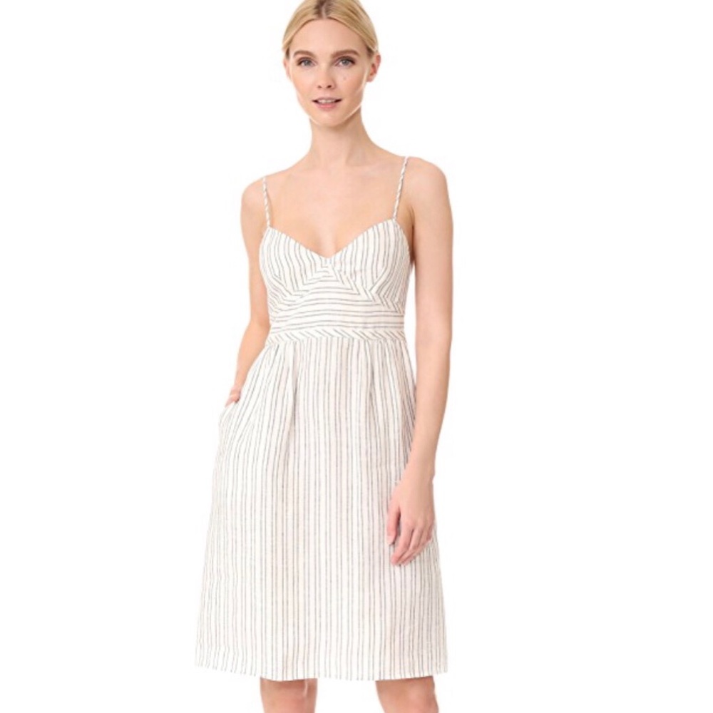 Theory Melaena Linen Striped Dress